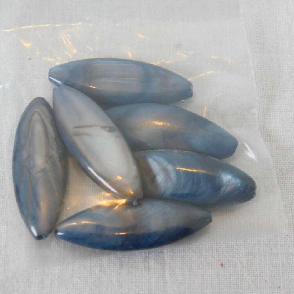 Blue Beads Mixed 8 Packs Round Teardrop Oval Wheels Solid Stripe Faceted Various - Picture 5 of 9